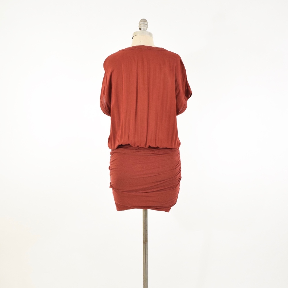 ❌SOLD❌James Perse Red Ruched Jersey Mini Dress - Picture 5 of 7